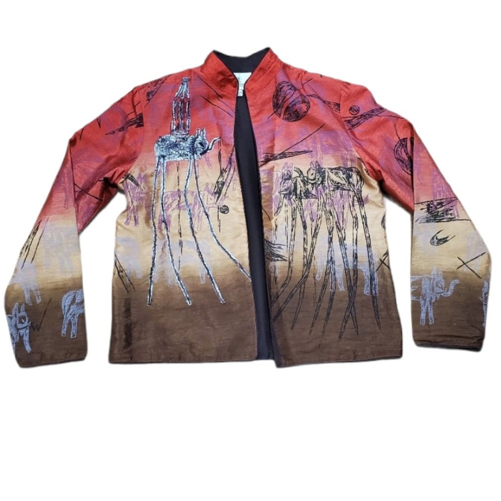 THE TRAVEL COLLECTION Silk/Polyester Jacket   Sz M